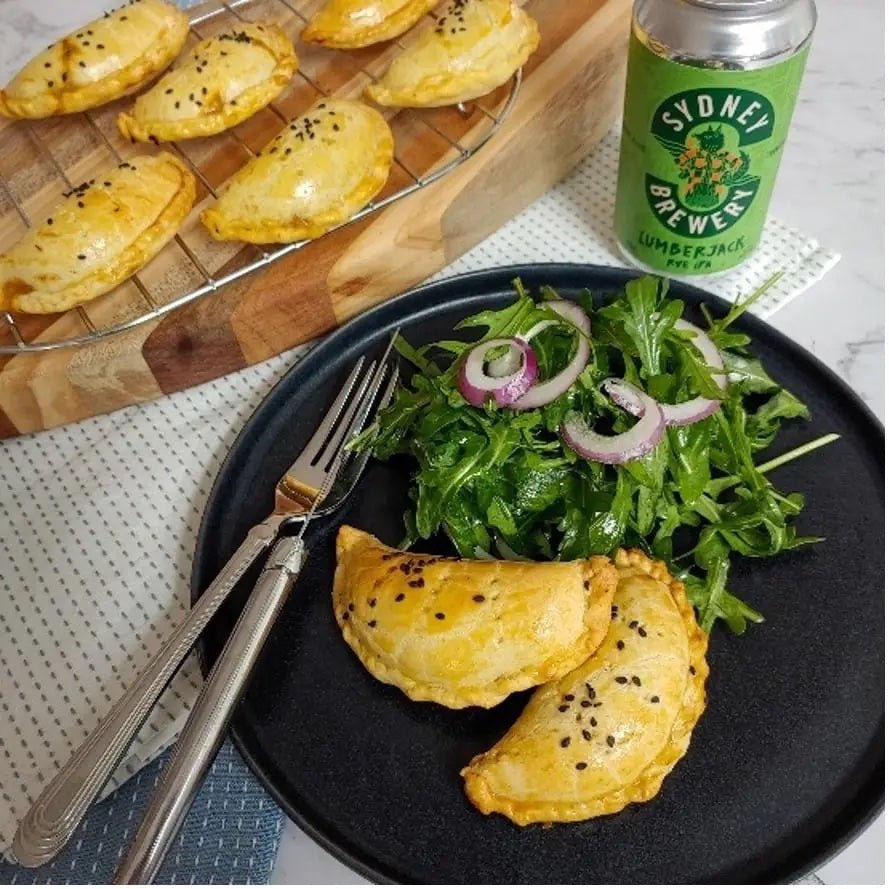 LUMBERJACK RYE IPA BRAISED LAMB, LENTIL & HALLOUMI EMPANADAS